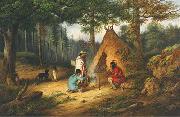 Cornelius Krieghoff Caughnawaga Indians at Camp Sweden oil painting artist